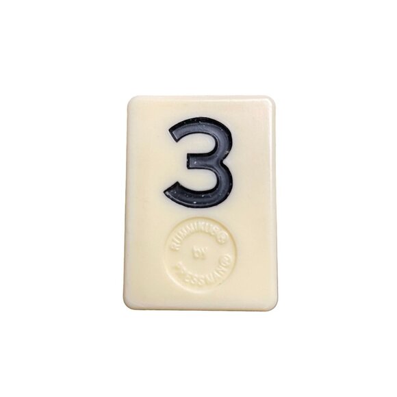 Pressman Rummikub Black 3 Tile Original Replacement Game Piece Smooth Back u - Picture 1 of 2
